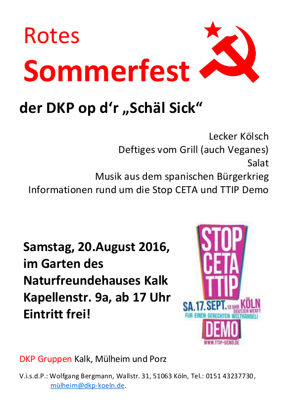 Som­mer­fest der rechts­rhei­ni­schen DKP-Gruppen