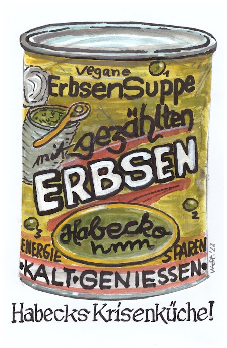 Walter Stehling, Habecks Krisenküche, Gouache, 2022