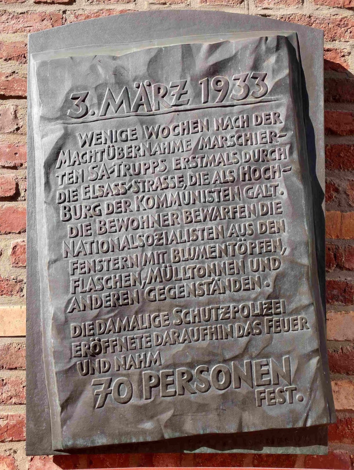 3. März 1933 – Nazi­über­fall auf die Elsaßstraße